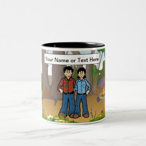 Personalized Camping _ Couple Cartoon Two_Tone Coffee Mug