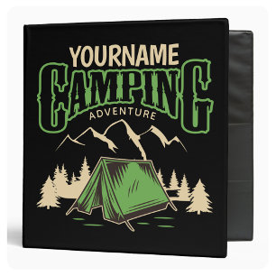 Personalized Camping Family Camp Trip Adventure 3 Ring Binder