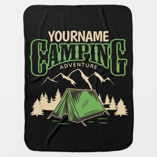 Personalized Camping Family Camp Trip Adventure  Baby Blanket