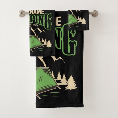 Personalized Camping Family Camp Trip Adventure   Bath Towel Set