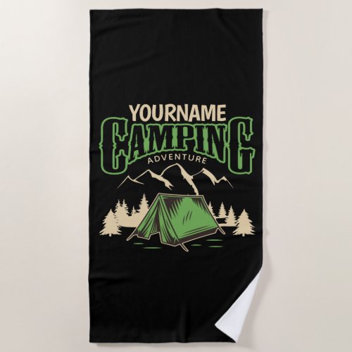 Personalized Camping Family Camp Trip Adventure Beach Towel