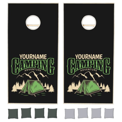 Personalized Camping Family Camp Trip Adventure  Cornhole Set