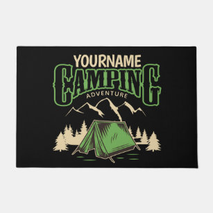 Personalized Camping Mat Custom Camp Site Door Mat Monogram 