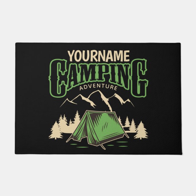 Personalized Camping Family Camp Trip Adventure Doormat (Front)