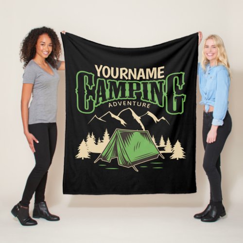 Personalized Camping Family Camp Trip Adventure   Fleece Blanket