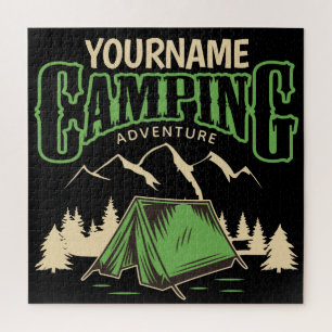 Personalized Camping Family Camp Trip Adventure Jigsaw Puzzle