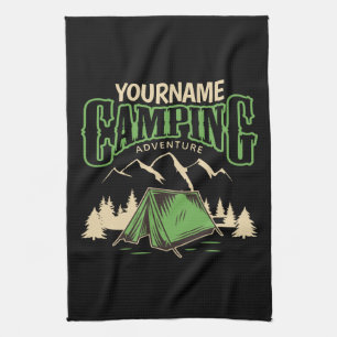 Personalized Camping Family Camp Trip Adventure Kitchen Towel