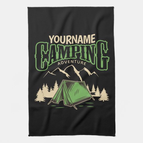 Personalized Camping Family Camp Trip Adventure  Kitchen Towel