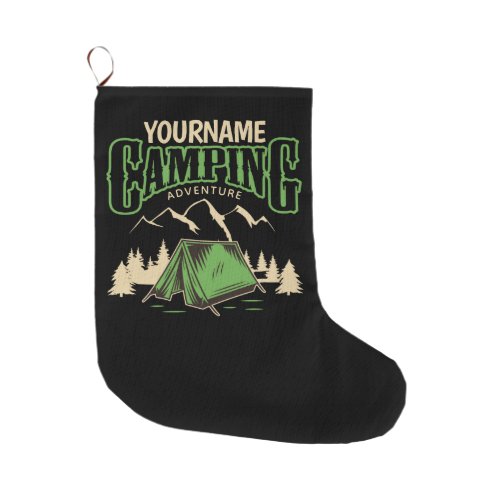 Personalized Camping Family Camp Trip Adventure  Large Christmas Stocking