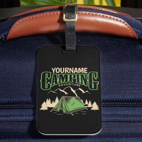 Personalized Camping Family Camp Trip Adventure   Luggage Tag