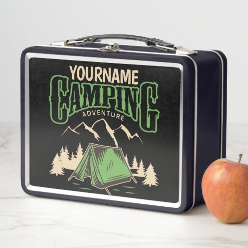 Personalized Camping Family Camp Trip Adventure   Metal Lunch Box
