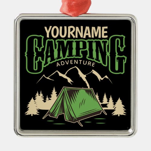 Personalized Camping Family Camp Trip Adventure  Metal Ornament