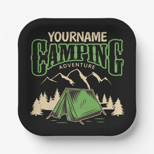 Personalized Camping Family Camp Trip Adventure  Paper Plates