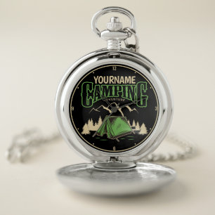 Personalized Camping Family Camp Trip Adventure Pocket Watch