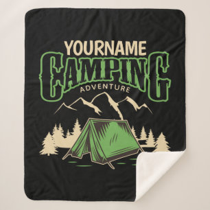 Personalized Camping Family Camp Trip Adventure Sherpa Blanket