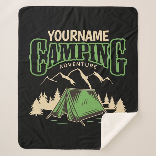 Personalized Camping Family Camp Trip Adventure   Sherpa Blanket
