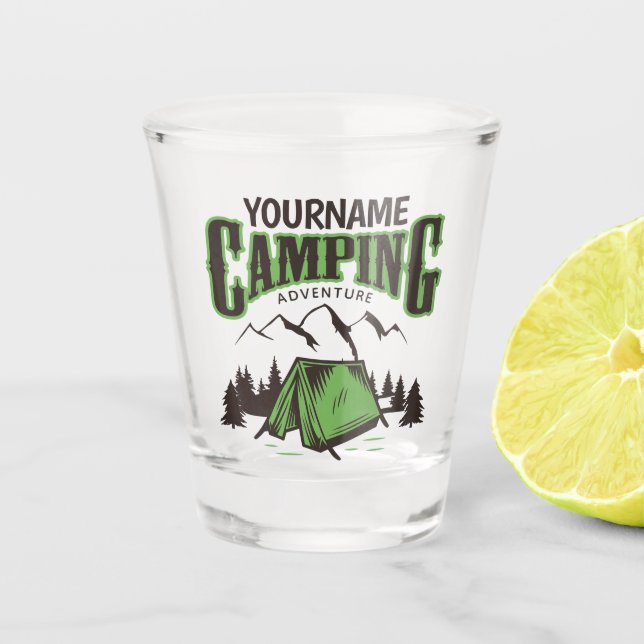Personalized Camping Family Camp Trip Adventure Shot Glass (Front)