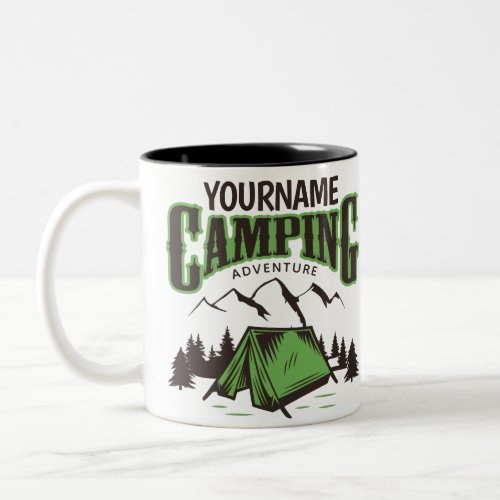Personalized Camping Family Camp Trip Adventure Two_Tone Coffee Mug