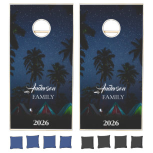 Personalized Camping Family Door Hanger Camp Tent Cornhole Set