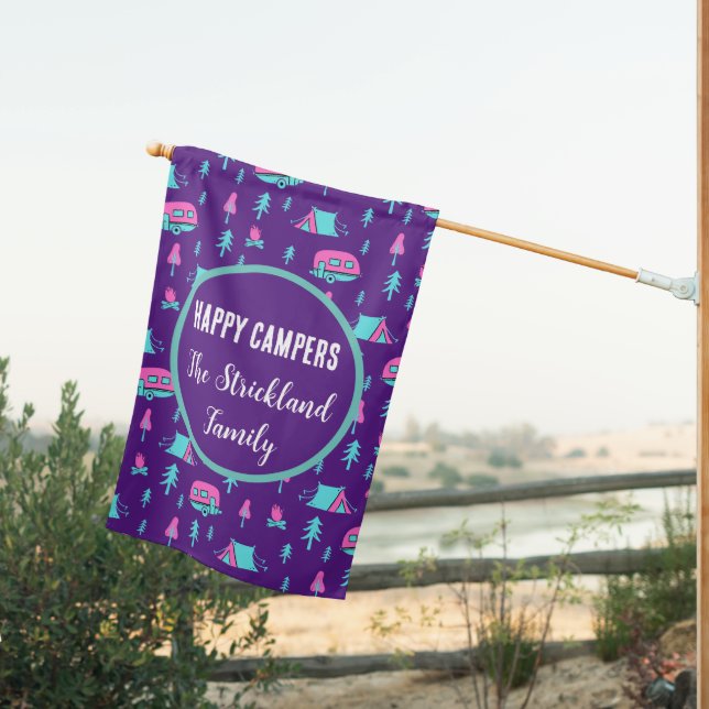 Personalized Camping Flag with RV Design (Insitu (Back))