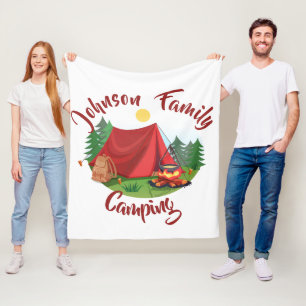 Personalized camping fleece blanket