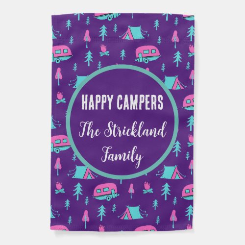 Personalized Camping Garden Flag with RV Design