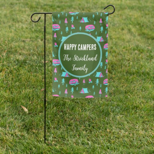 Personalized Camping Garden Flag with RV Design