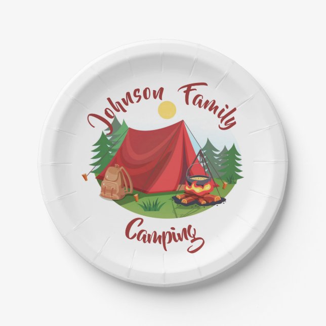 Personalized camping  paper plates (Front)