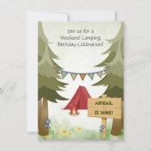 Personalized Camping Red Tents Woodland Birthday Invitation (Front)