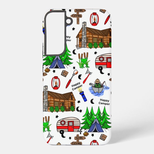 Personalized Camping Themed  Happy Camper    Samsung Galaxy Case (Back)