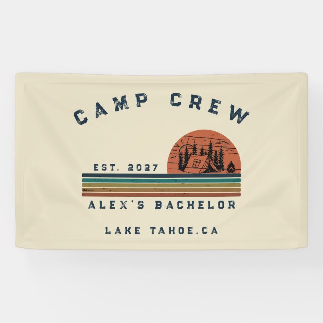 Personalized Camping Weekend Bachelor Party Banner (Horizontal)