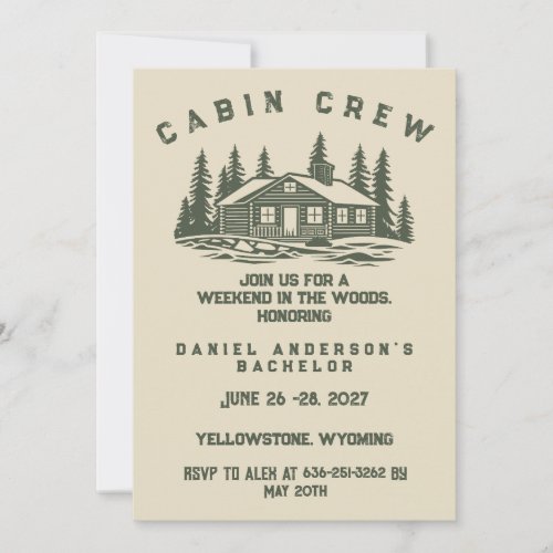 Personalized Camping Weekend Bachelor Party Invitation