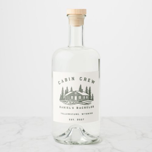 Personalized Camping Weekend Bachelor Party Liquor Bottle Label