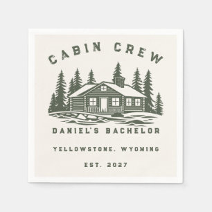 Personalized Camping Weekend Bachelor Party Napkins