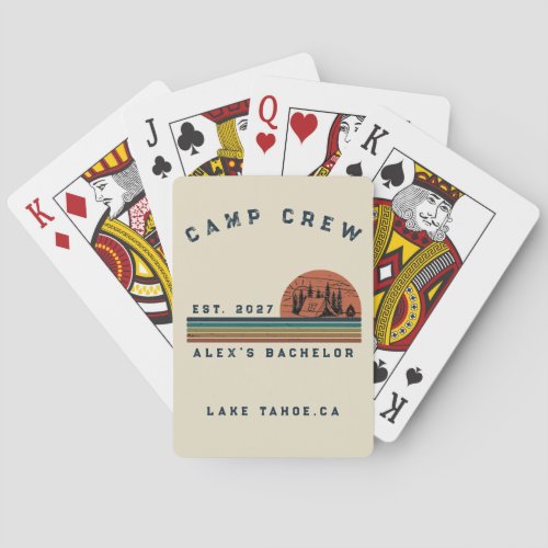 Personalized Camping Weekend Bachelor Party Poker Cards