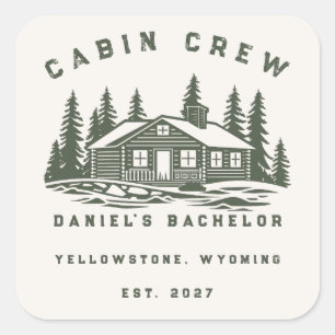 Personalized Camping Weekend Bachelor Party Square Sticker