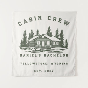 Personalized Camping Weekend Bachelor Party Tapestry