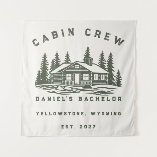 Personalized Camping Weekend Bachelor Party Tapestry