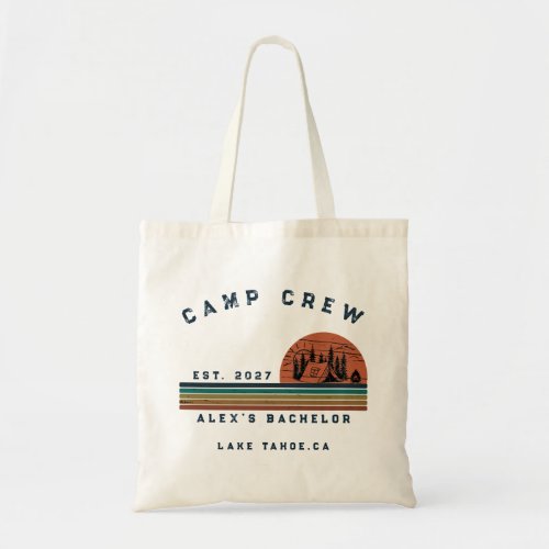 Personalized Camping Weekend Bachelor Party Tote Bag