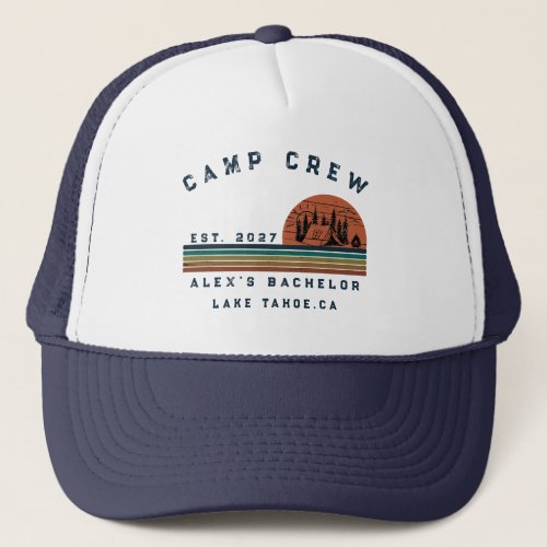 Personalized Camping Weekend Bachelor Party Trucker Hat