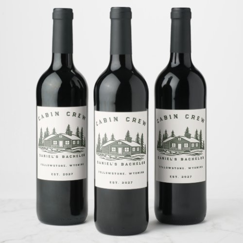 Personalized Camping Weekend Bachelor Party Wine Label