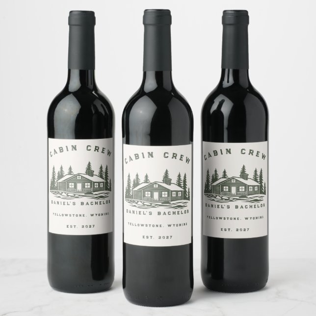 Personalized Camping Weekend Bachelor Party Wine Label (Bottles)