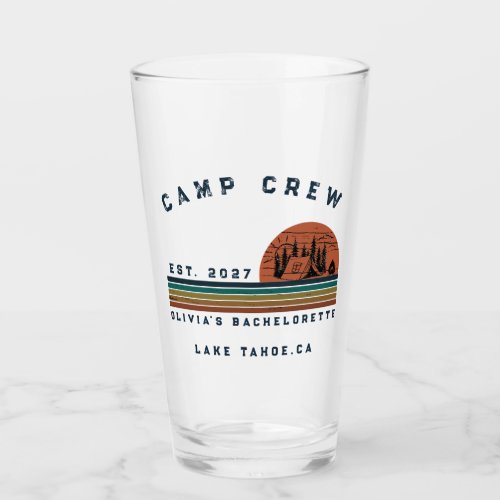 Personalized Camping Weekend Bachelorette Party Glass