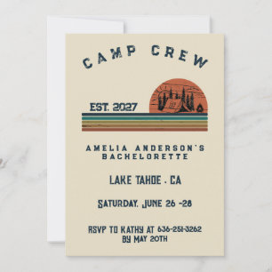 Personalized Camping Weekend Bachelorette Party Invitation