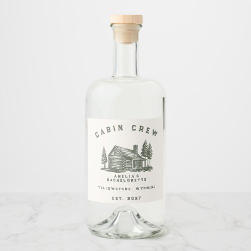 Personalized Camping Weekend Bachelorette Party Liquor Bottle Label