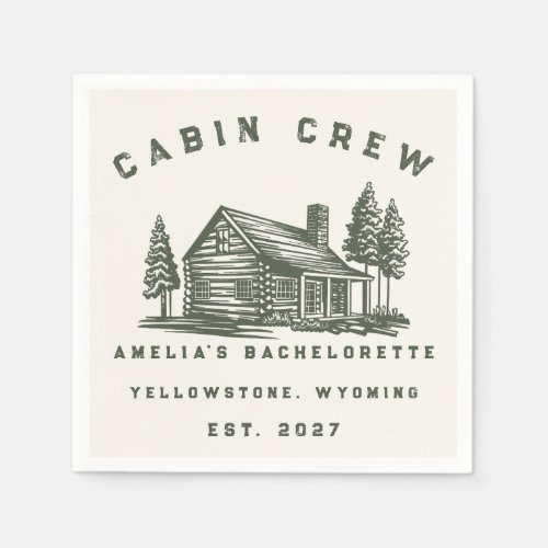 Personalized Camping Weekend Bachelorette Party Napkins