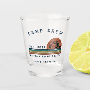 Personalized Camping Weekend Bachelorette Party Shot Glass