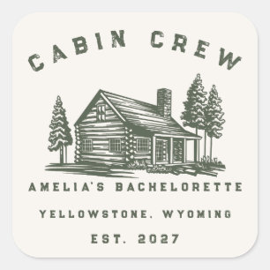 Personalized Camping Weekend Bachelorette Party Square Sticker
