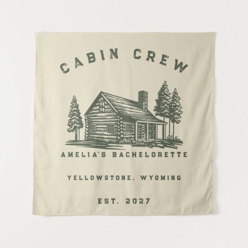 Personalized Camping Weekend Bachelorette Party Tapestry