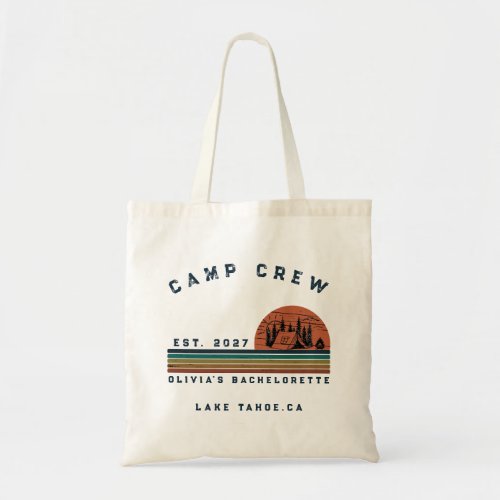 Personalized Camping Weekend Bachelorette Party Tote Bag